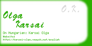 olga karsai business card